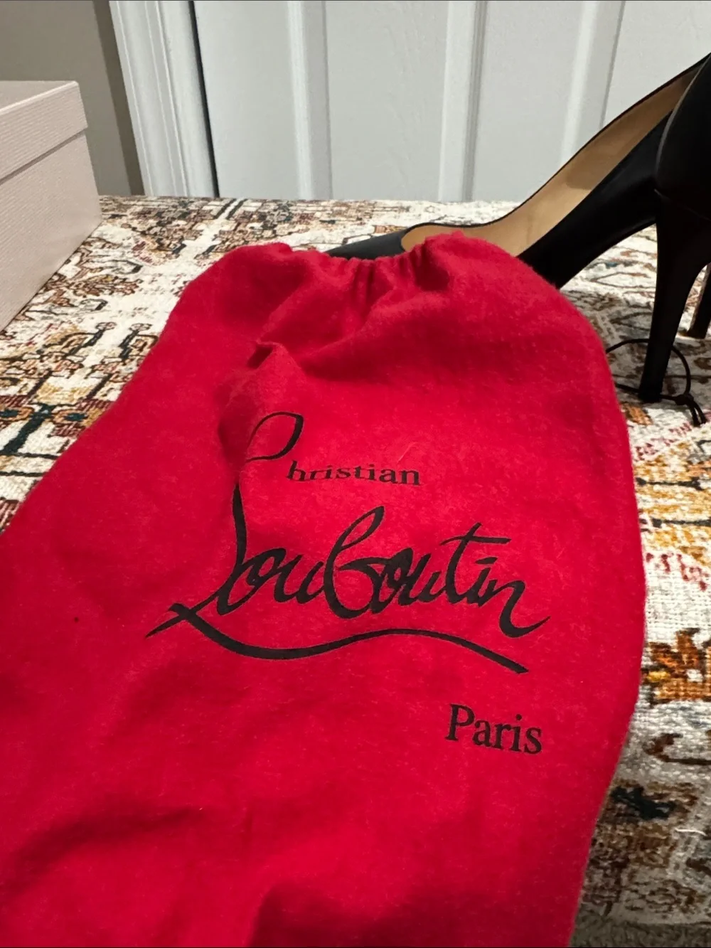 Christian Louboutin Black Leather So Kate Pumps with Signature Red Soles